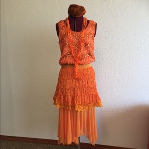 Orange flapper Halloween costume